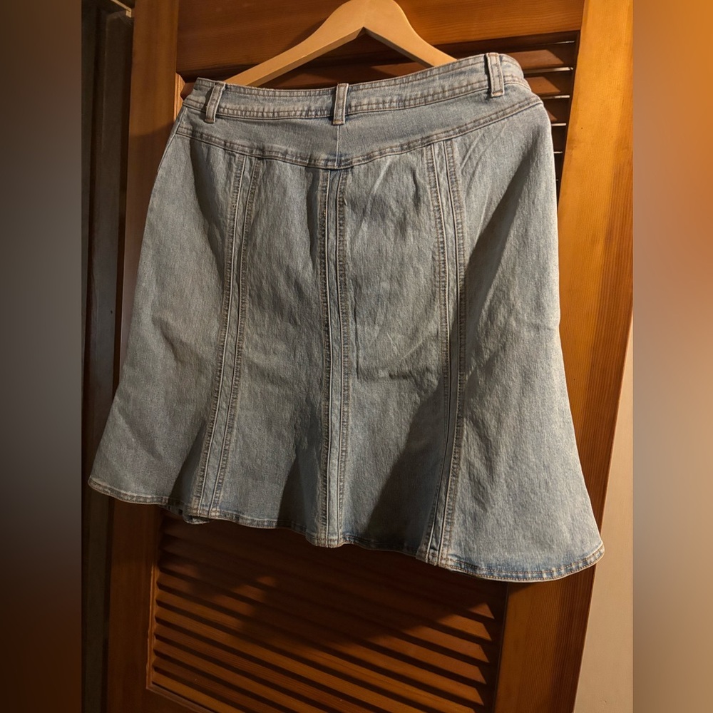 CAbi Asymmetrical Denim Skirt - Blue - Picture 3 of 5